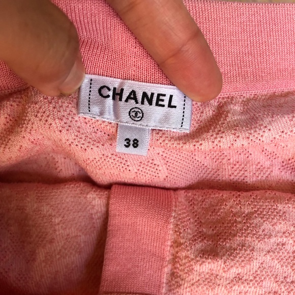 Chanel 2021 floral silk cotton dress cardigan skirt pink 38 - Picture 9 of 11